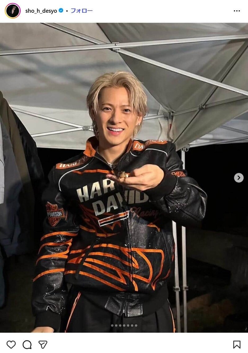 平野紫耀さんのインスタグラム（sho_h_desyo）より