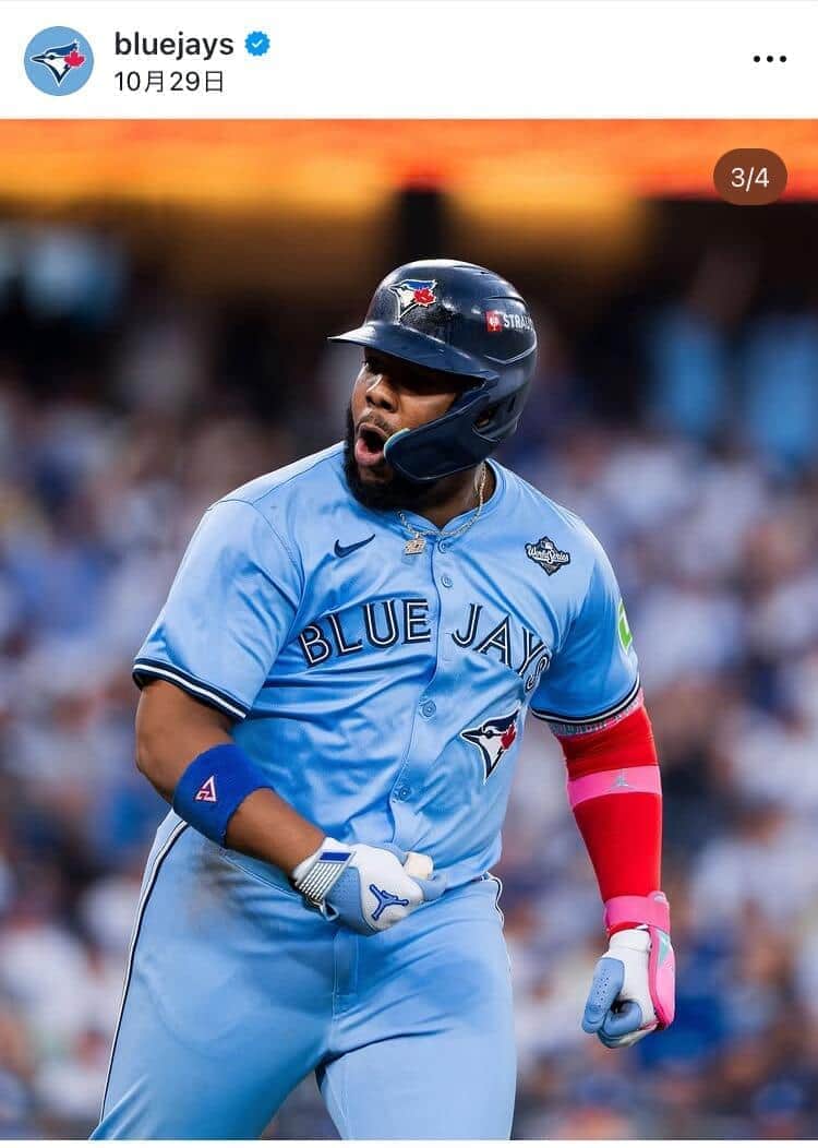 ブルージェイズの公式インスタグラム（＠bluejays）より