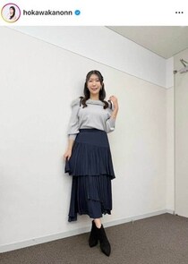 気象予報士・穂川果音、ドキっ...肩出しすぎニットワンピで色気ダダ漏れ　「国宝級」「可愛すぎる」