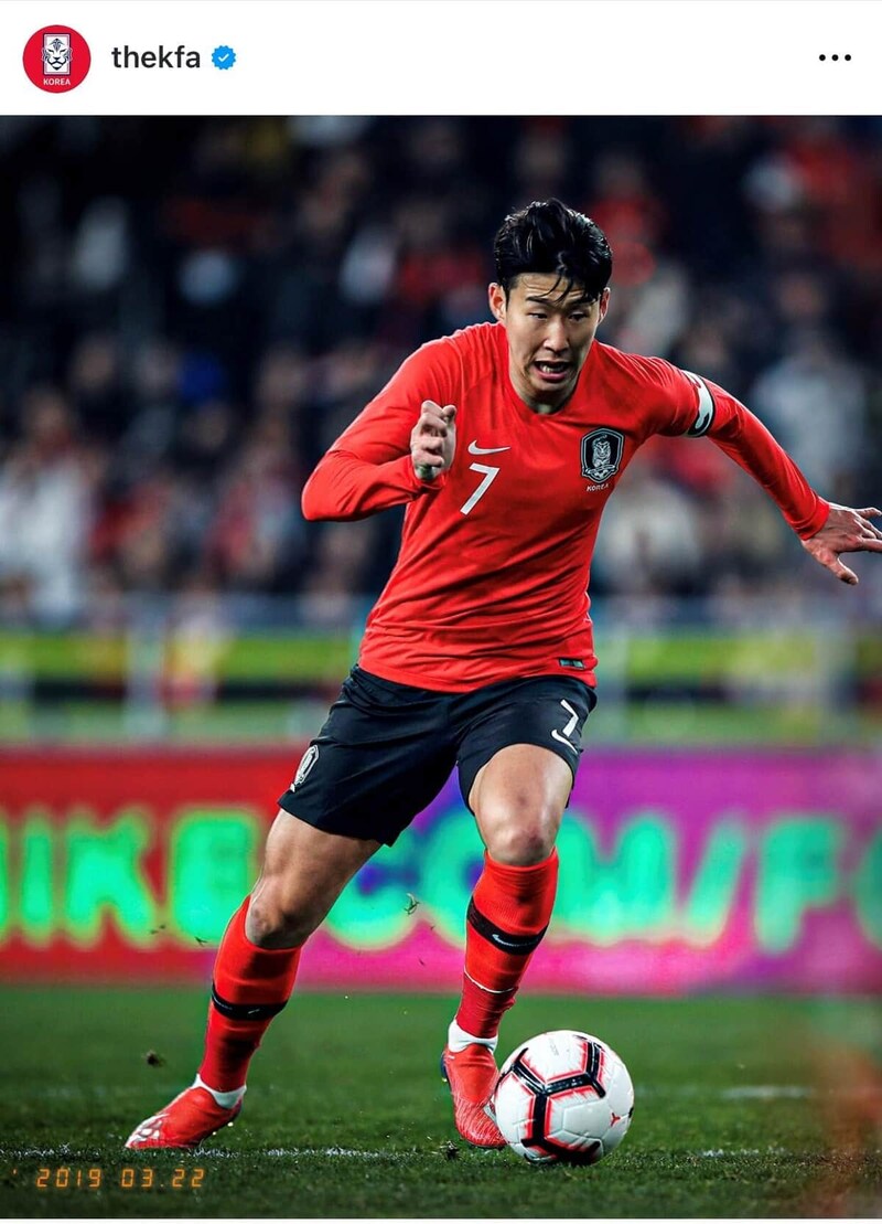 韓国のエース、ソン・フンミン(韓国協会インスタグラムより)