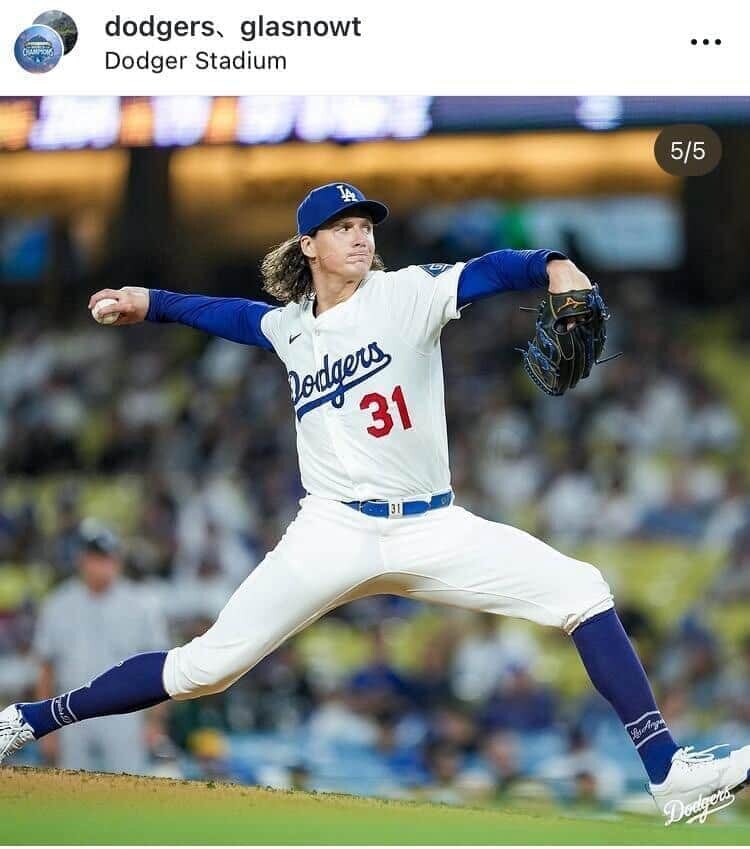 ドジャースの公式インスタグラム（＠dodgers）より