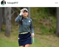 女子ゴルフの菅楓華、ロングヘアおろして笑顔...「アイドルや」「可愛すぎるーっ」　ラウンド中と雰囲気変わって