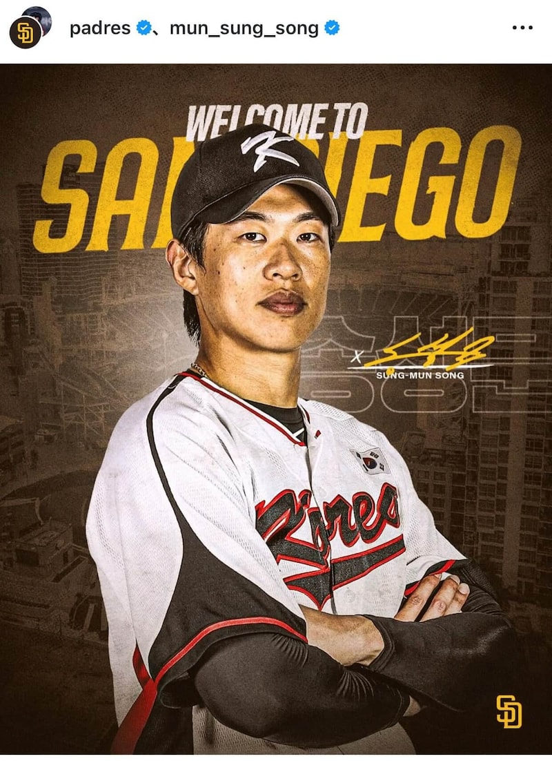 ソン・ソンムン選手（球団インスタグラムより）