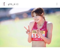 美女陸上ハードル中島ひとみ、笑顔＆ピースで「東京世界陸上」応援に感謝　「一生忘れられない時間に」