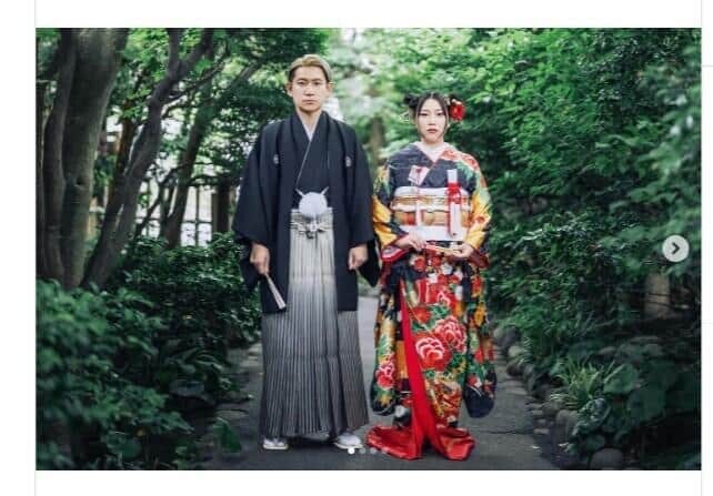 和装で結婚を報告。山井祥子さんのインスタグラム（＠shoko_yamai）から