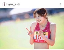 美女陸上ハードル中島ひとみ、笑顔＆ピースで「東京世界陸上」応援に感謝　「一生忘れられない時間に」