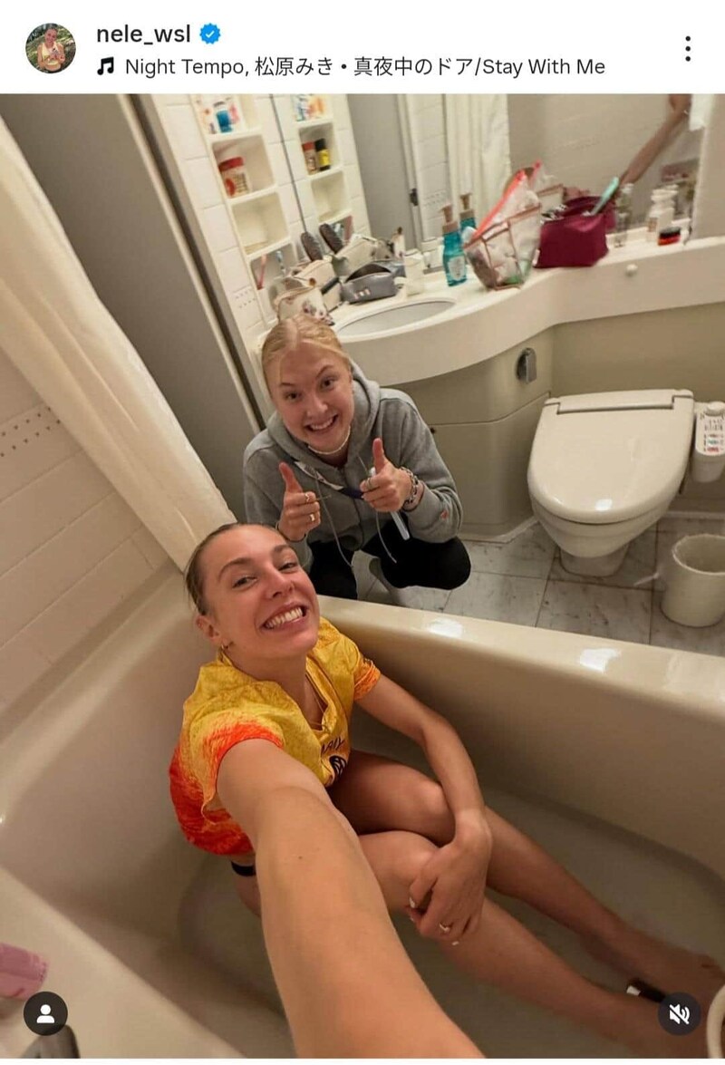 ネレ・ヴェッセル選手(手前)とヨランダ・カラビス選手。インスタグラム(@nele_wsl)より
