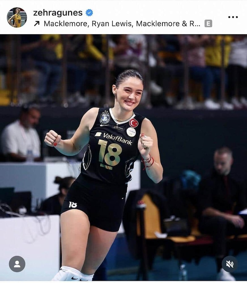 ゼフラ・ギュネシュ選手のインスタグラム（＠zehragunes）より