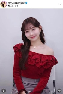 渡辺美優紀、パープルのコート×グレーのタイツの「初詣」コーデにドキっ　「可愛さ大大吉～！！！！」