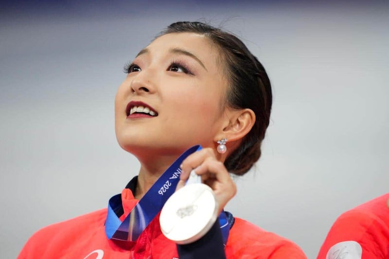 坂本花織選手。ミラノ・コルティナ五輪のフィギュア団体で銀メダルを獲得した(写真:Imagn/ロイター/アフロ)