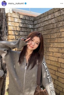 生見愛瑠、肩出しオフショル×スウェットのコーデで...色気にドキっ　「透明感やば」「かわいいの天才」