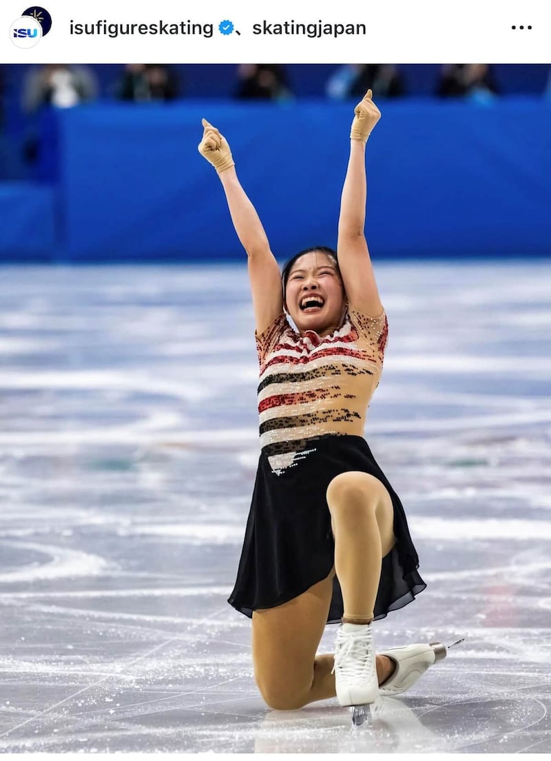 SP首位の中井選手（ISUインスタグラムより）