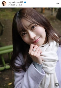 渡辺美優紀、膝上ミニ＆肩出し薄ピンクのニットワンピで色気ダダ漏れ　「最高に可愛い」「何回も見ちゃう」