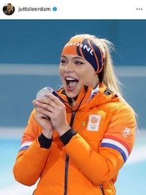 美女スケーターのユタ・レールダム、髪おろして「激カワ」飛行機内でオフショット　ユニ姿と雰囲気変わって