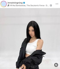 aespa・ニンニン、ショーパン×ジャケットの凛とした姿にドキっ　「息をのむほど美しい！」すらり神スタイル