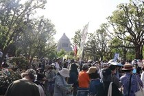 「こういう参加の仕方もある」ビール片手に、ティータイムも　「憲法デモ」様変わり...誰でも参加しやすく進化