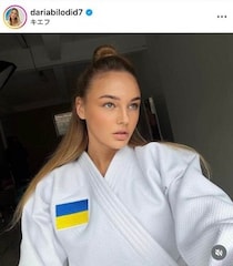 ウクライナ美女柔道・ビロディド、真っ赤なドレスで色気ダダ漏れ...衝撃の神スタイル　柔道着姿と雰囲気変わって