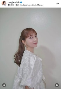 May J．ミニ丈＆お団子ヘアで音楽フェス「激カワ」ショット　「まるで妖精みたい」「可愛いくて美しい～～」