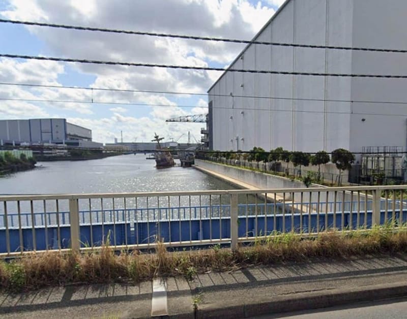 橋の近くまで、船が流されたこともあったという（グーグルのストリートビューから）