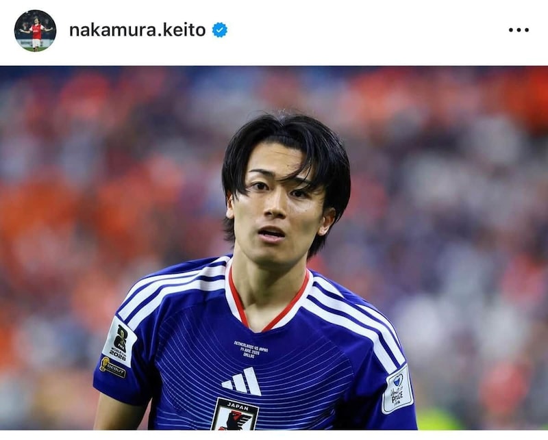 日本代表・中村選手(本人インスタグラムより)