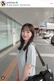 サッカー日本代表・上田綺世の美人妻・由布菜月、黒ミニ丈ワンピで神スタイル　「可愛い」「天使かとおもった」