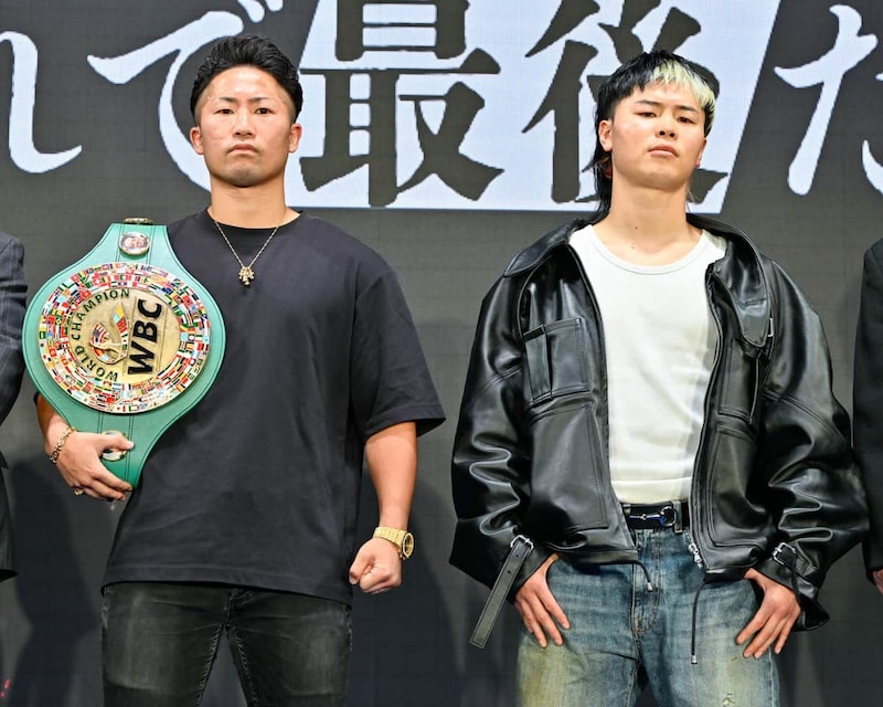 王者・井上と挑戦者・那須川(写真:山口フィニート裕朗/アフロ)