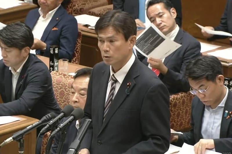 サナエトークンについて質問する中道改革連合の後藤祐一衆院議員（衆院インターネット中継から）