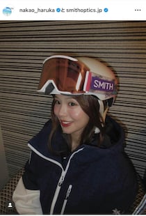 美女モーグル・中尾春香、黒ノースリ＆ゆるふわロングヘアで「激カワ」　ウェア姿と雰囲気変わって