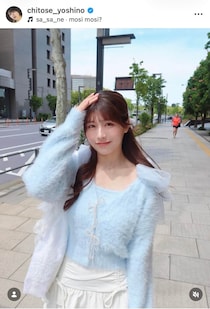 ちとせよしの、肩出しオフショルワンピ姿でかわいさ限界突破...「最近は前髪ぱっつん」　「可愛過ぎ」「似合う」