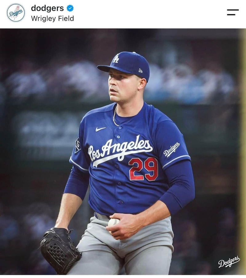 ドジャースに移籍したスクーバル投手（球団インスタグラムより）