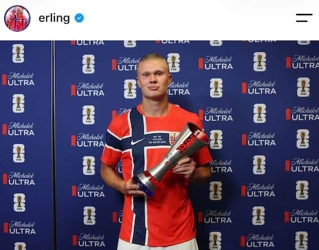 アーリング・ハーランド選手のインスタグラム(@erling)より