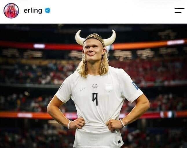 アーリング・ハーランド選手のインスタグラム（＠erling）より