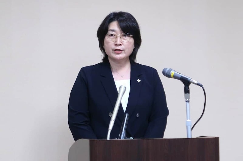 就任会見に臨む東京地検の松下裕子検事正