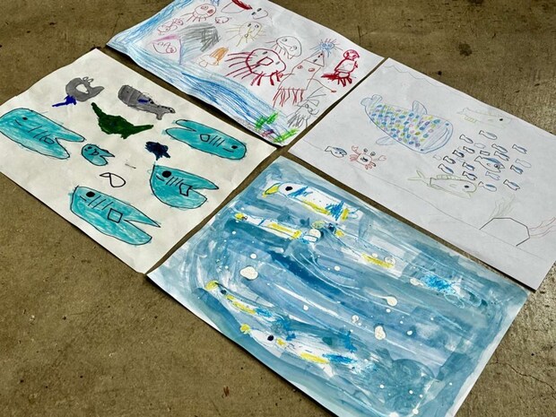 子供たちの絵（画像提供：東洋ナッツ食品）