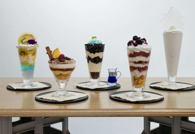 灯台パフェ5種類(画像提供:日本財団「海と灯台プロジェクト」)