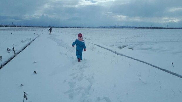 幼い兄弟が雪の中でふたり(画像はphotoAC)