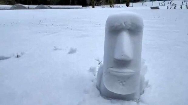 モアイです(池田工業社のX投稿動画より、スクリーンショット)