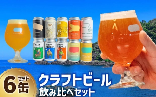 福井県 福井市「【できたて出荷】OUR BREWING クラフトビール飲み比べ6缶セット」17000円（ふるさとチョイスより）