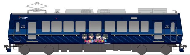 叡山電鉄×ばっどがーるコラボラッピング（C)肉丸・芳文社／ばっどがーる製作委員会