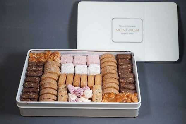 東京都 目黒区「MONT-NOM(モンノン) 自由が丘　ボヌール缶　８種類のクッキーの詰め合わせ」19000円（ふるさとチョイスより）