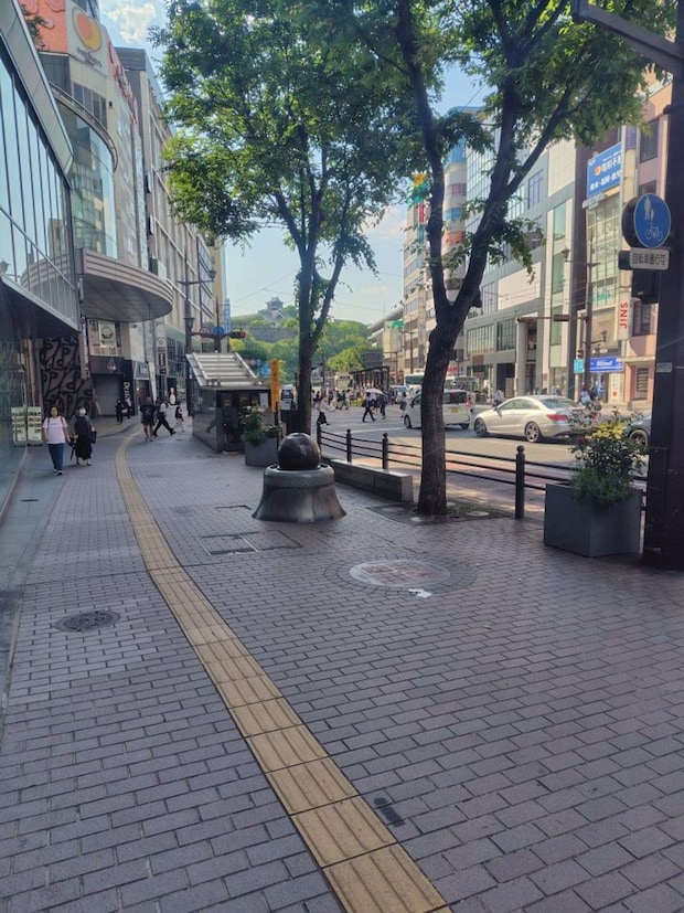 グラニットボール設置場所（画像提供：熊本市中央区土木センター）