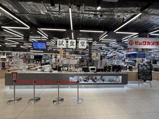 調理家電を試せるコーナー（記者撮影）