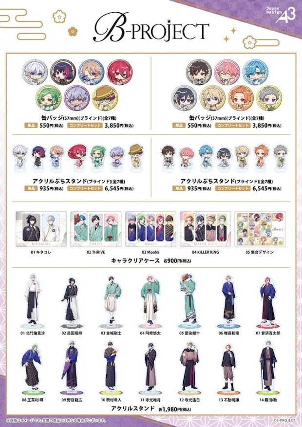 「Bプロメンバーと行く、京都・奈良めぐり」グッズ(C)B-PROJECT