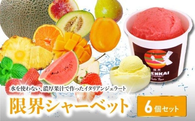 大分県 大分市「限界シャーベット 6個セット」18,000 円（ふるさとチョイスより）