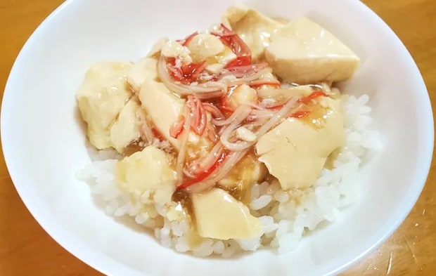 『５分であんかけ豆腐丼』を作る写真