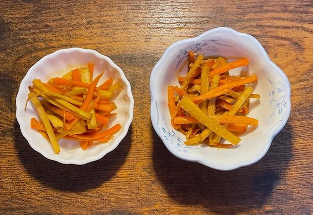 2種類のきんぴらごぼう（撮影：grape編集部）