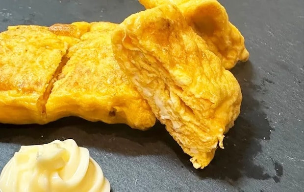 『粒マスタードの玉子焼き』の完成写真（撮影：エニママ）