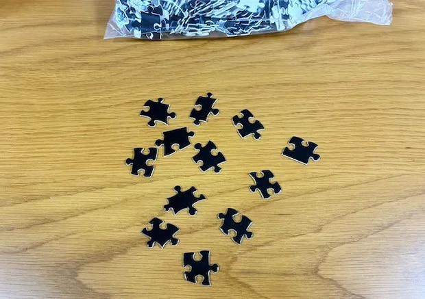 ダイソーの黒いパズル（撮影:grape編集部）
