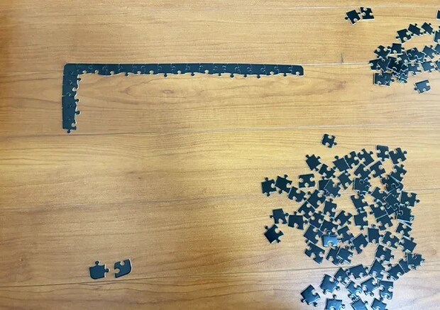 ダイソーの黒いパズル（撮影:grape編集部）