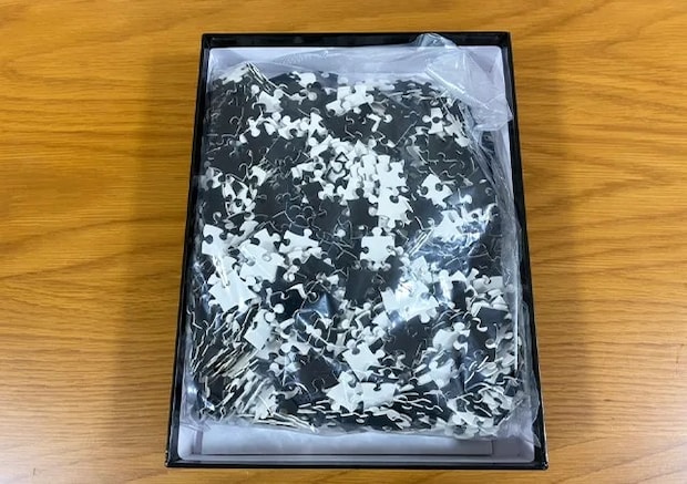 ダイソーの黒いパズル（撮影:grape編集部）